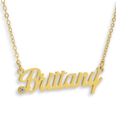 Custom/Personalized Nameplate with Gemstone Necklace