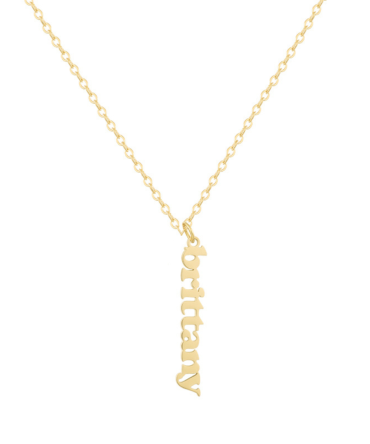 Custom/Personalized Mini Vertical Charm Nameplate Necklace